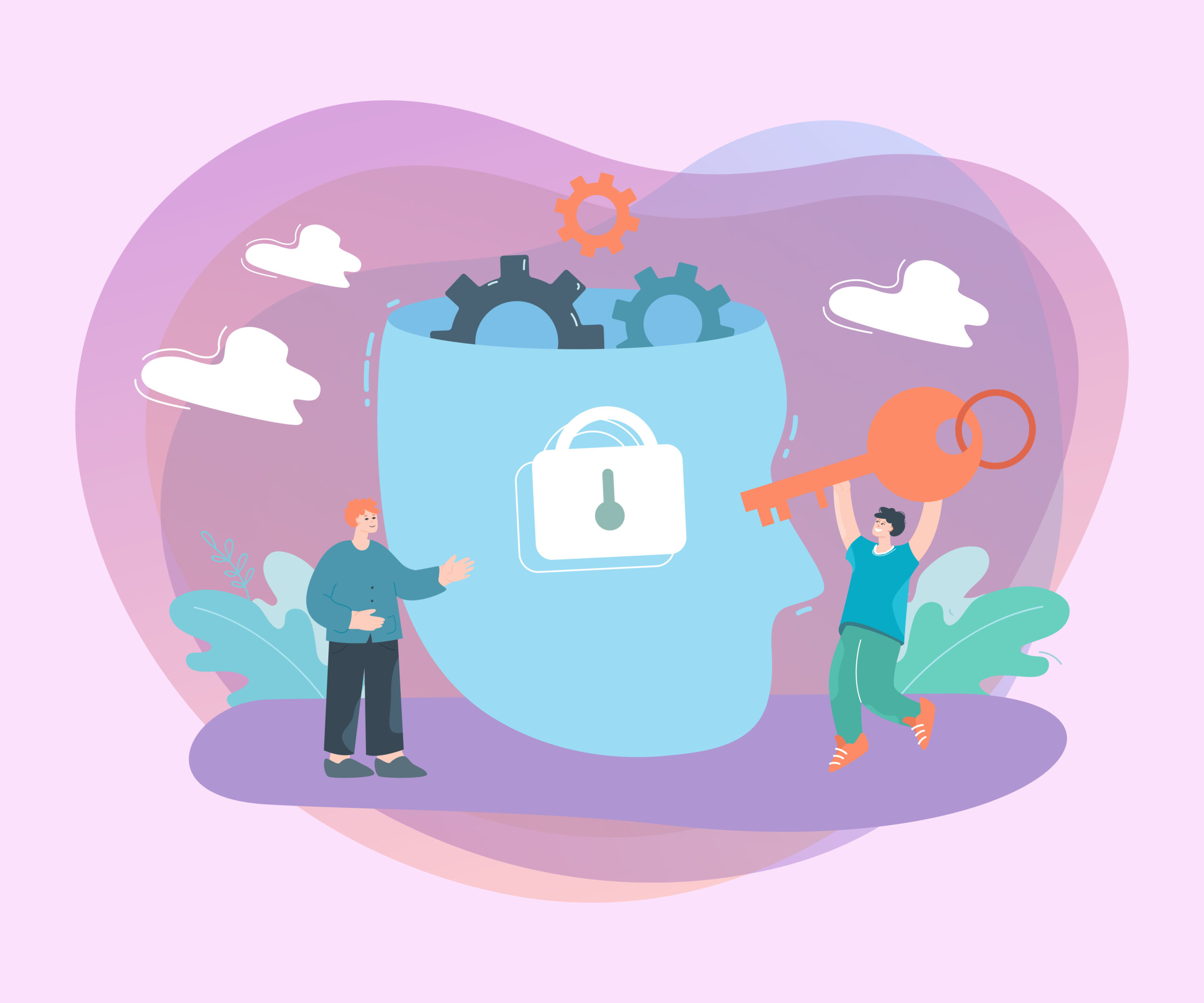 Personas utilizando una llave para desbloquear oportunidades de conversión y crecimiento en marketing digital.