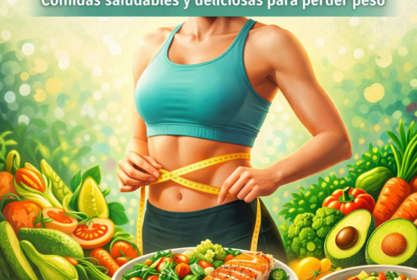 Portada de ebook 20 recetas para bajar de peso con diseño profesional de nutrición saludable, cocina fitness y alimentación equilibrada.