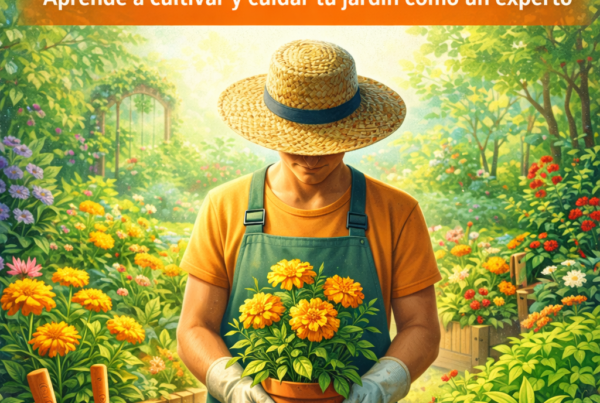 Portada de ebook de jardinería manual práctico para aprender a cultivar plantas desde cero diseño educativo profesional