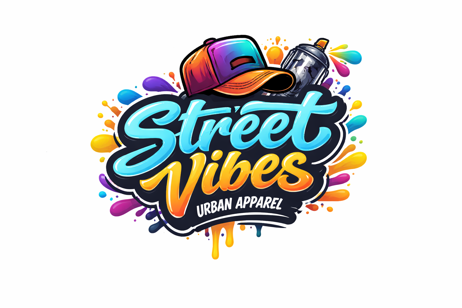Logo Street Vibes de ropa urbana con diseño moderno de streetwear para marca de moda urbana y estilo callejero.