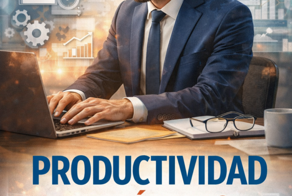 Portada de ebook “Productividad al máximo” con diseño moderno de productividad y desarrollo personal enfocado en eficiencia y organización.