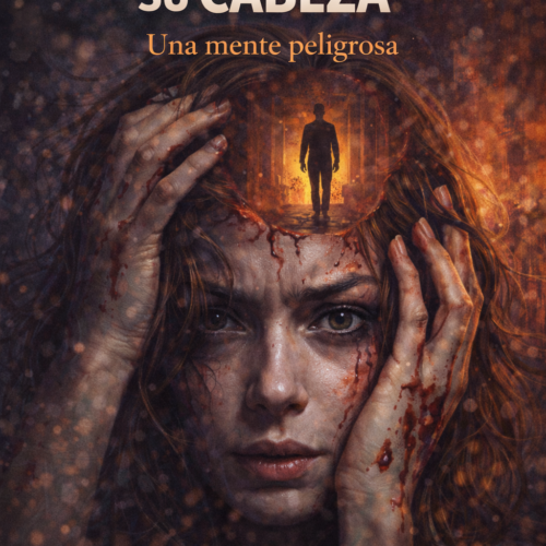 Portada de ebook Verdad en su cabeza con diseño profesional de thriller psicológico, suspense mental y estética oscura para publicación digital.