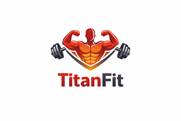 Logo TitanFit con diseño moderno y potente para gimnasio fitness enfocado en fuerza, energía y rendimiento deportivo.