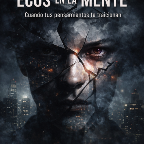 Portada de ebook de thriller psicológico con diseño oscuro y atmósfera inquietante que refleja tensión, misterio y conflicto mental.