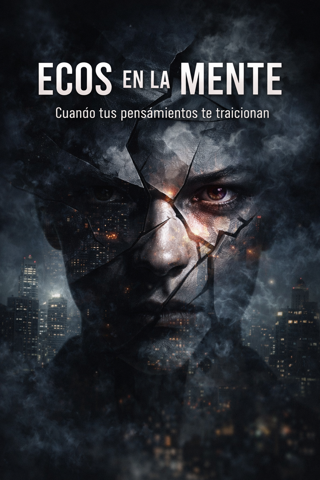 Portada de ebook de thriller psicológico con diseño oscuro y atmósfera inquietante que refleja tensión, misterio y conflicto mental.