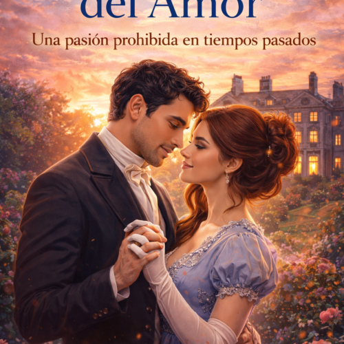 Portada de ebook El susurro del amor con diseño profesional de romance histórico, estética romántica de época y estilo elegante cinematográfico.