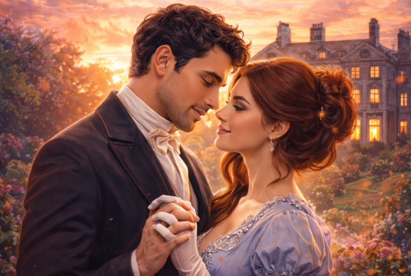 Portada de ebook El susurro del amor con diseño profesional de romance histórico, estética romántica de época y estilo elegante cinematográfico.