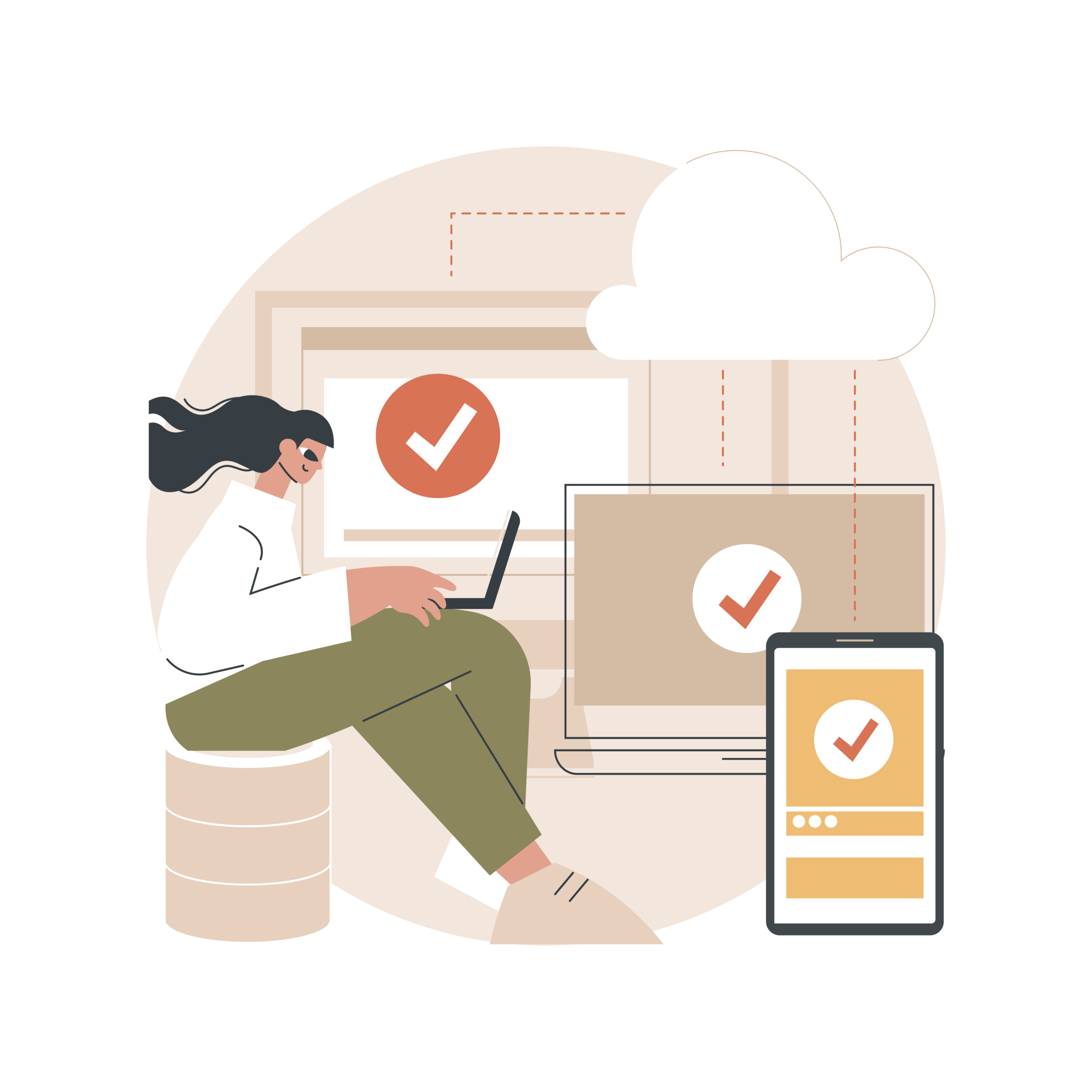 Ilustración de concepto SaaS y computación en la nube