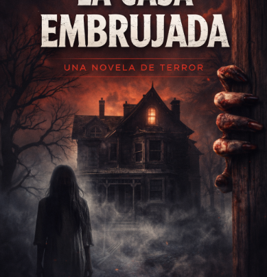 Portada de ebook Casa Embrujada con diseño profesional de terror psicológico, atmósfera oscura y casa abandonada para publicación digital.