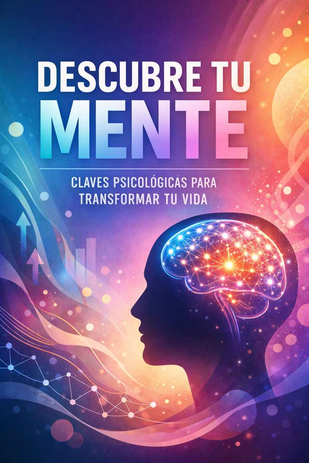 Portada de ebook “Descubre tu mente” con diseño de psicología y desarrollo personal, enfocada en el crecimiento emocional y la comprensión de la mente.al y mental