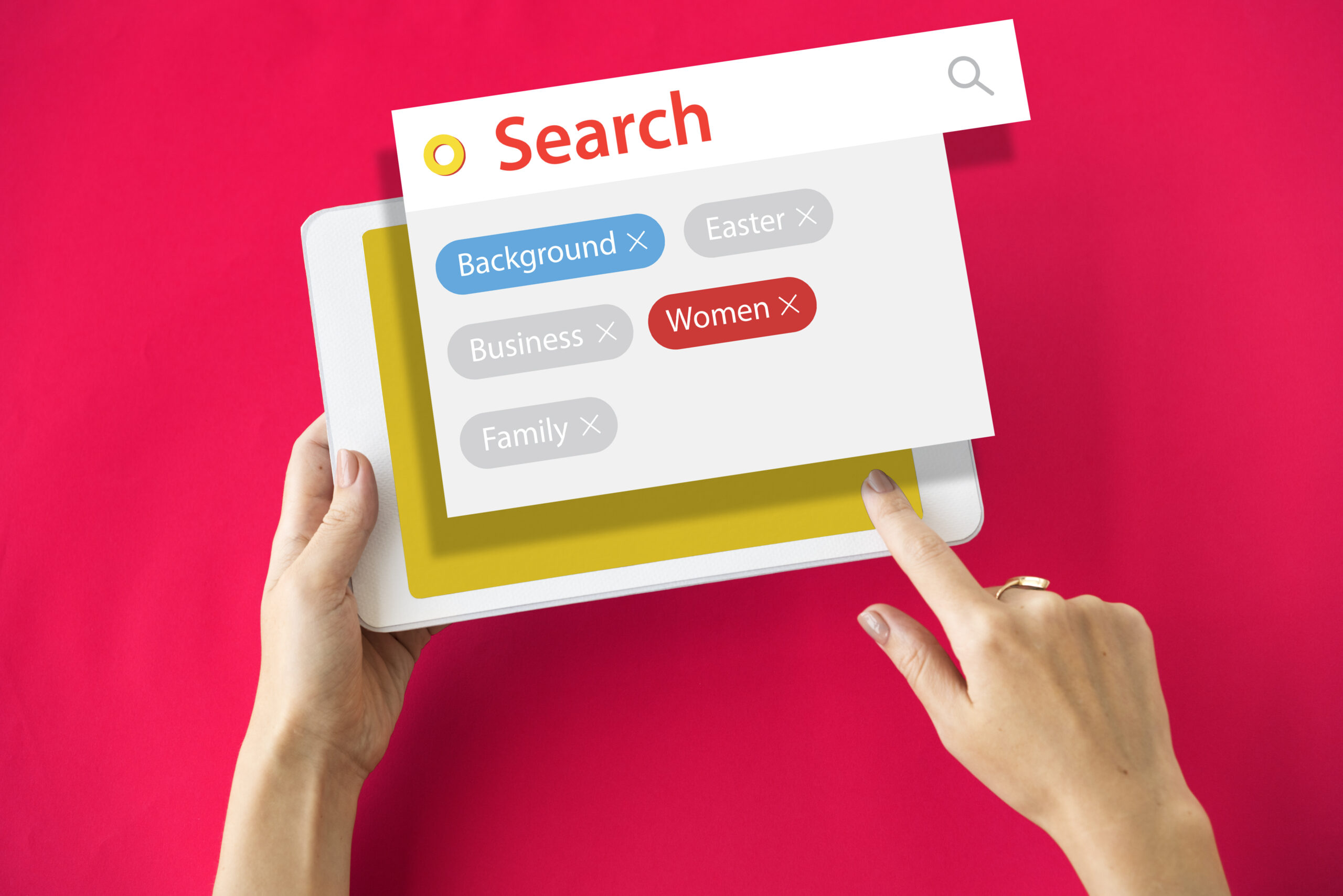 Concepto de búsqueda en SEO relacionado con análisis de información y estrategia digital en marketing.