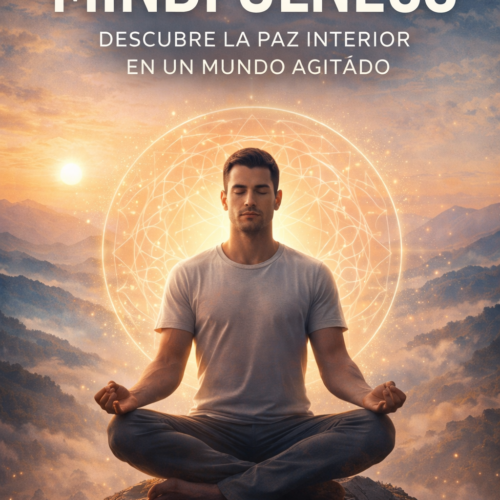 portada ebook mindfulness, desarrollo personal y bienestar diseño minimalista con tonos suaves y estilo relajante
