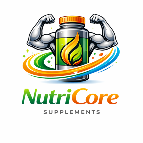 Logo Nutricore de suplementos deportivos y nutrición fitness diseño moderno profesional salud y rendimiento