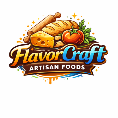 Logo Flavorcraft diseño de marca de comida artesanal y gastronomía con estilo moderno y tipografía profesional
