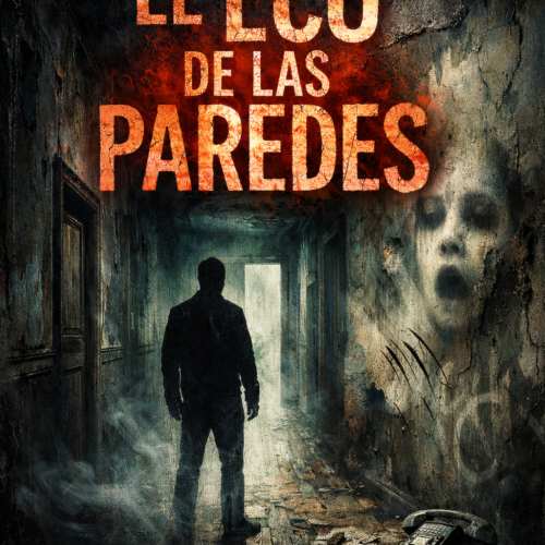 Portada de ebook El Eco de las Paredes terror psicológico diseño oscuro y atmósfera inquietante
