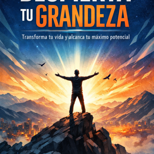 Portada del ebook Despierta tu Grandeza de desarrollo personal y motivación con diseño inspirador de superación y éxito