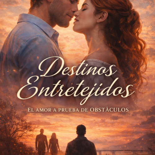 Portada de ebook Destinos Entretejidos diseño profesional de romance contemporáneo con estilo moderno y emocional