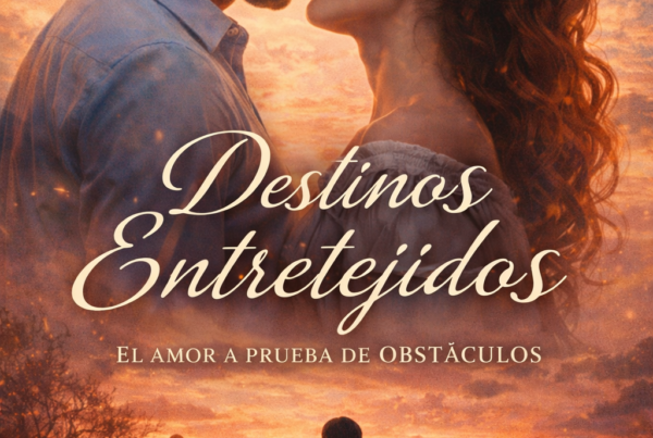 Portada de ebook Destinos Entretejidos diseño profesional de romance contemporáneo con estilo moderno y emocional