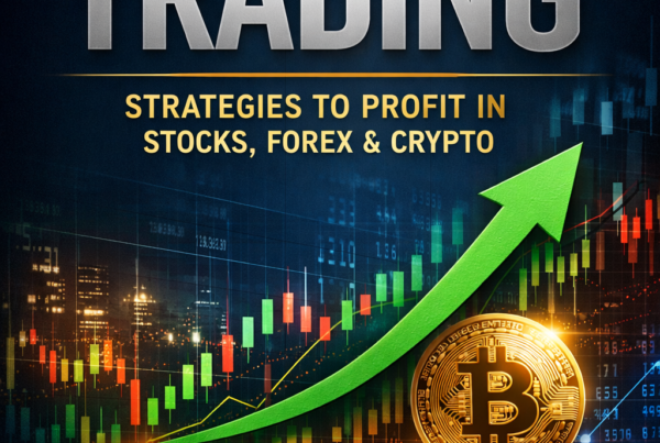 Portada de ebook Dominando el Trading en Finanzas con diseño profesional de forex, bolsa y criptomonedas optimizada para Amazon KDP