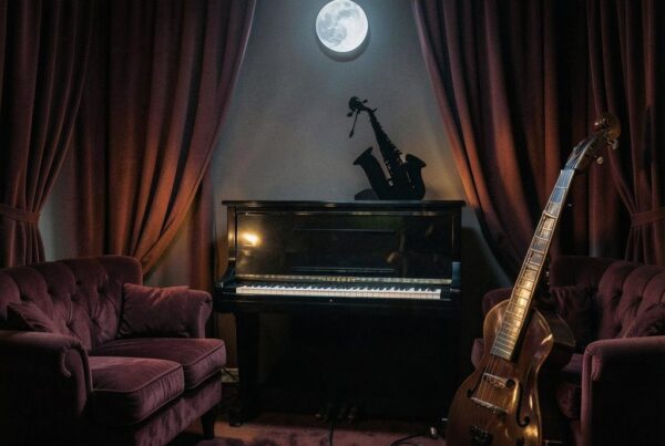 R&B beat “Velvet After Midnight” cover artwork sensual y atmosférico para artistas