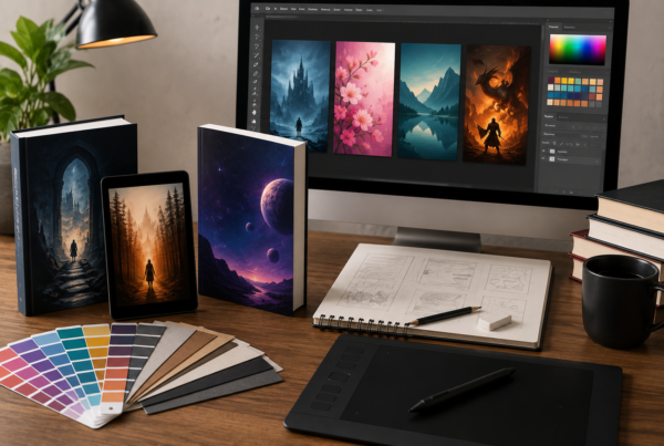 Diseño de portada para libro y eBook con herramientas de diseño gráfico y maquetas profesionales