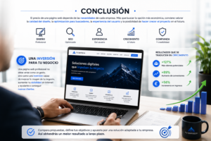 Conclusión sobre el precio y la inversión en una página web profesional