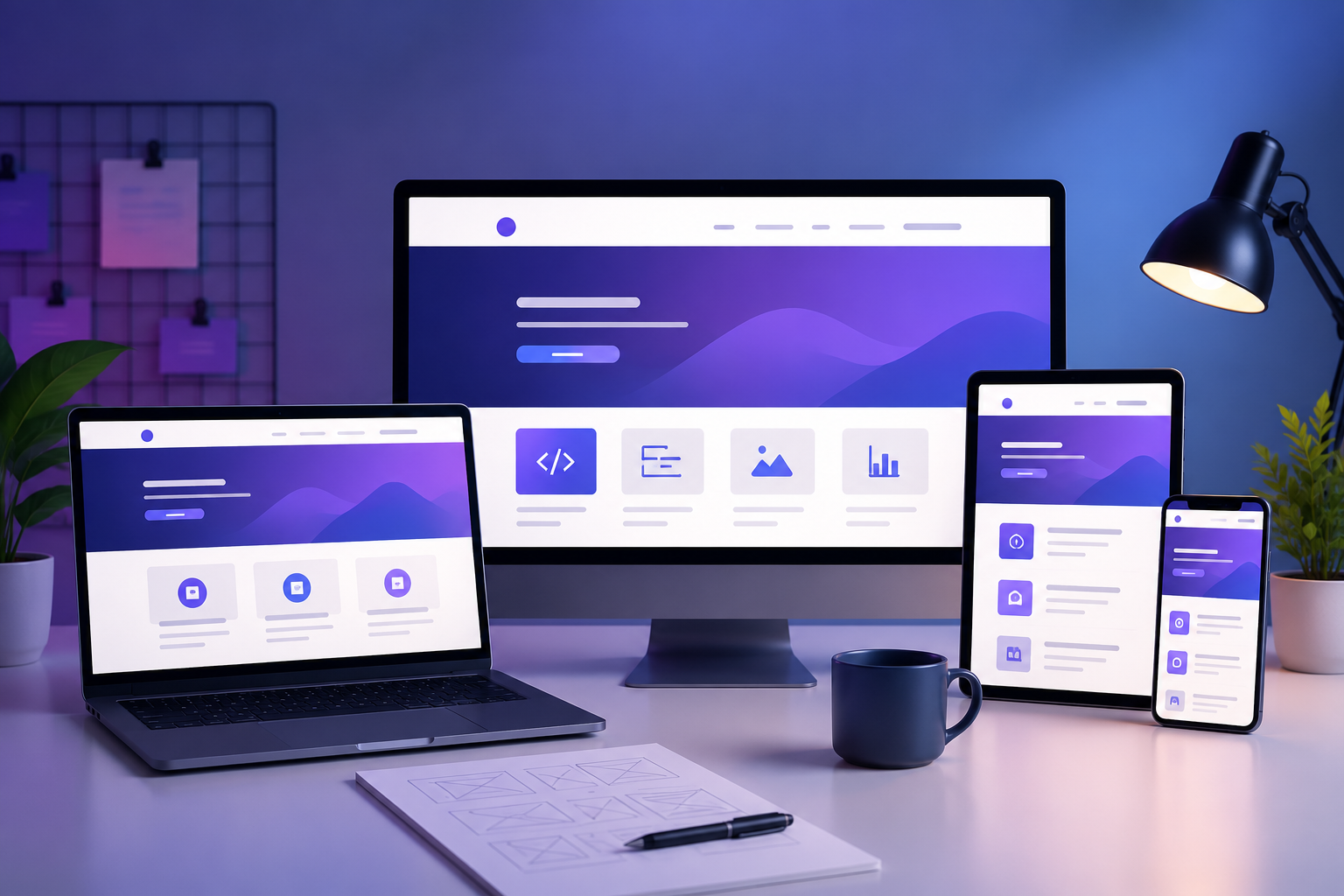 Diseño y desarrollo web moderno con diseño responsive y optimización SEO
