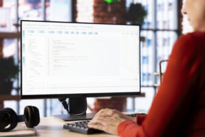 Página web profesional con nombre de dominio en la barra del navegador