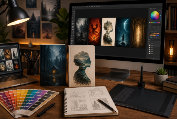 Diseño de portadas para libros con herramientas de diseño gráfico y cubiertas editoriales profesionales