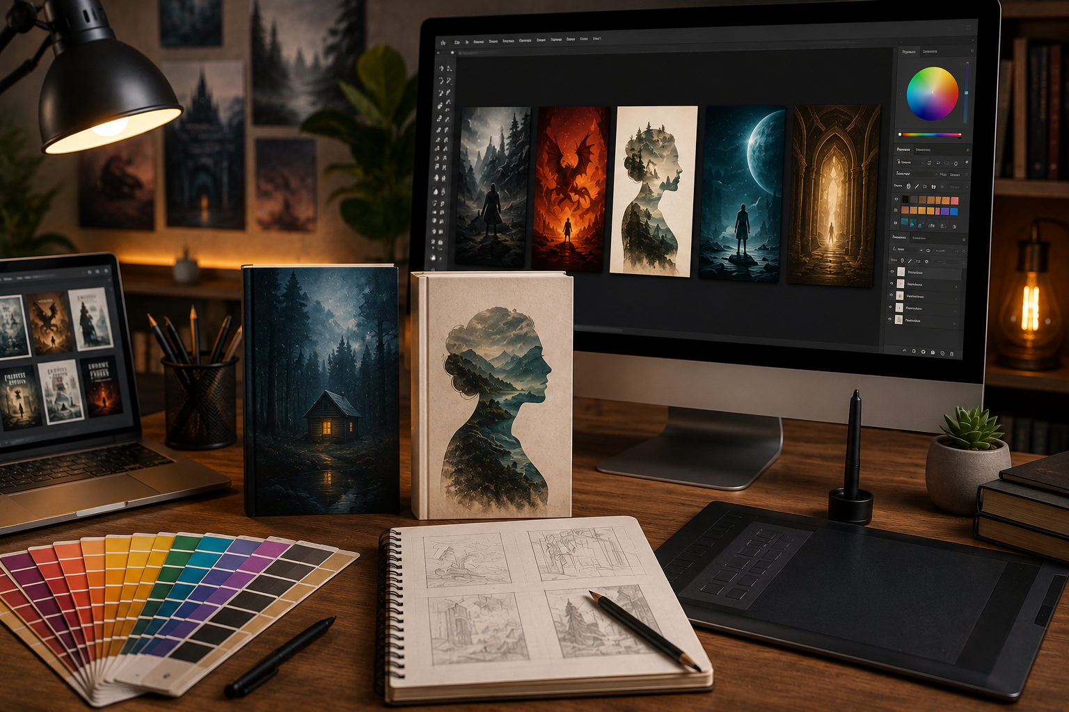 Diseño de portadas para libros con herramientas de diseño gráfico y cubiertas editoriales profesionales