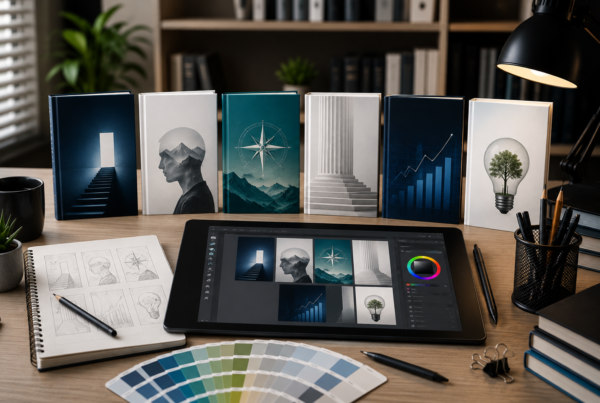 Diseño de portadas para libros de no ficción con herramientas de diseño editorial y maquetas profesionales